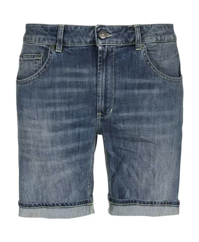 Dondup Belt Ring Denim Short Style In Blue