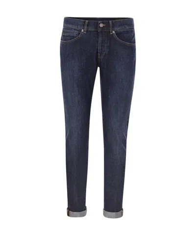 Dondup Belt Ring Denim Trousers In Dark Denim