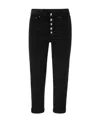 Dondup Koons Loose-fitting Velvet Trousers In Black