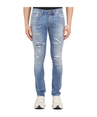 Dondup Belt Ring Denim Trousers In Blue