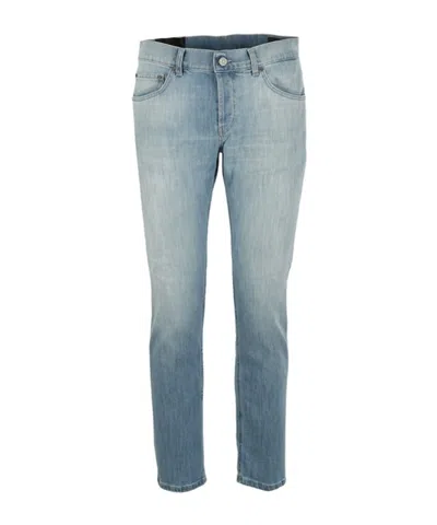 Dondup Belt Ring Denim Trousers In Gray