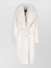 Dondup Mid-length Eco-fur Coat With Silver Hardware In White
