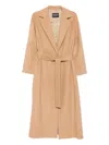 Dondup Belted Lapels Coat In Nude