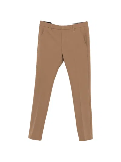 Dondup Belt-loops Slim-fit Tailored Trousers In Brown
