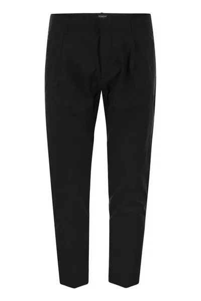 Dondup Ben - Carrot Poplin Trousers In Black