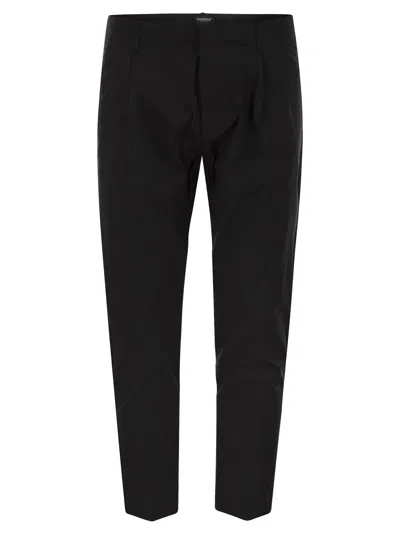 Dondup Ben - Carrot Poplin Trousers In Black