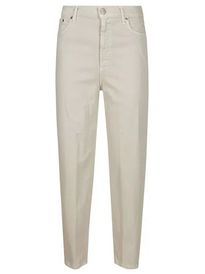 Dondup Bessie Five-pocket Loose Fit Pants With Vintage Appeal In Neutral