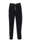 Dondup Loose Fit Velvet Trousers With Button Detailing