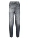 Dondup Relaxed Fit Tapered Leg Jeans With Vintage Grey Wash In Black