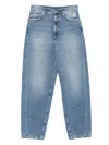 Dondup Loose Blue Denim Jeans In Blue