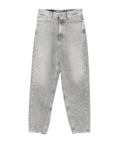 Dondup Bessie Logo Patch Jeans In Gray