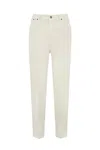 Dondup Bessie Loose Trousers In Cotton And Lyocell In Avorio