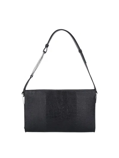 Dondup Black Calf Leather Single Handle Shoulder Bag