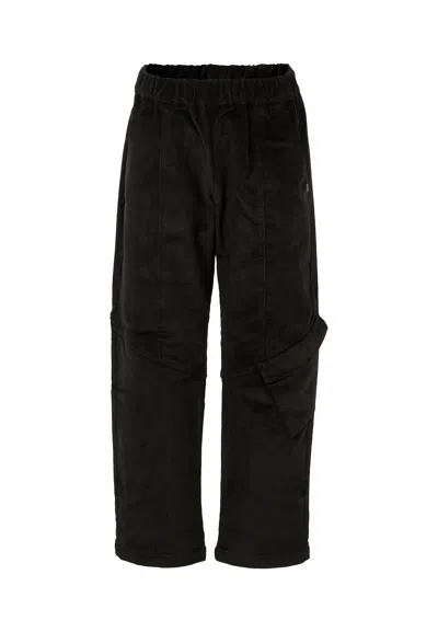 DONDUP BLACK CORDUROY PANTS FOR BOY WITH LOGO