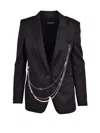 Dondup Black Cotton Viscose Elastane Rounded Jacket In Black