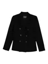 Dondup Black Doule-breasted Blazer In Black
