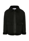 Dondup Fleece-detail Bomber Jacket In Black