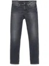 Dondup Grey Denim Jeans With Concealed Fly In Black