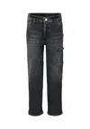 Dondup Black Jeans For Boy With Logo In Gray