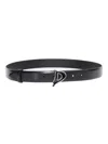 Dondup Black Leather Belt In Black