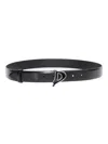 Dondup Black Leather Belt In Black
