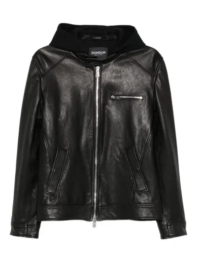 Dondup Black Leather Jacket