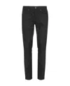 Dondup Black Logo Casual Denim Trousers In Black