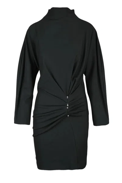 Dondup Black Sheath Dress With Batwing Sleeves