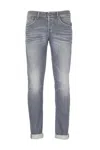 Dondup Black Slim Fit Jeans In Gray