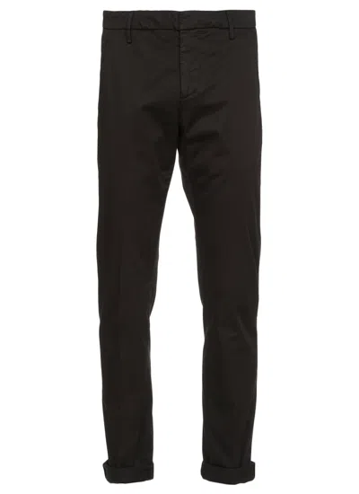 Dondup Black Slim Mid-waist Casual Pants