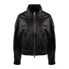 Dondup Black Slim Nappa Leather Bomber Jacket