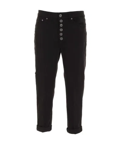 DONDUP BLACK STRAIGHT ANKLE JEANS