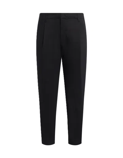 Dondup Black Tailored Slim Zipper Detail Cropped Pants