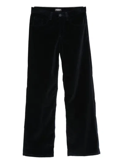 Dondup Black Velvet-effect Trousers