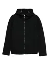 Dondup Black Zip-up Hoodie With Subtle Piping In Black