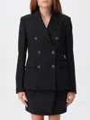 Dondup Tailored Double-breasted Nero Jacket With Sharp Lapels In Black