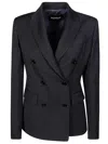 Dondup Double Breasted Jacket In Purple