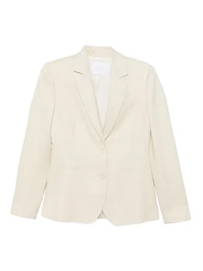 Dondup Blazer Jacket In White Linen