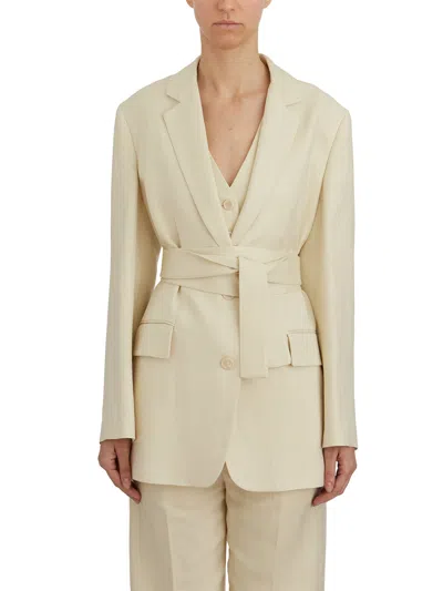 Dondup Blazer With Belt In Neutral