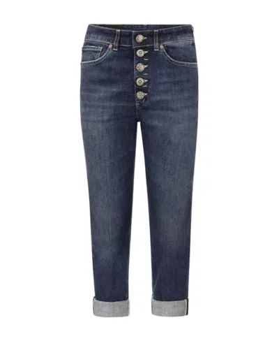 Dondup Bleach-effect High-waisted Jeans In Black