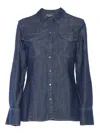 Dondup Button-down Cowboy Shirt In Blue