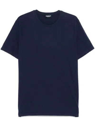 Dondup Blue Crewneck T-shirt In Black
