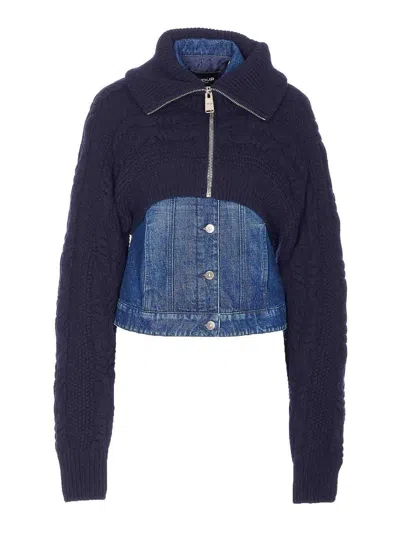 DONDUP BLUE DENIM DOWN JACKET