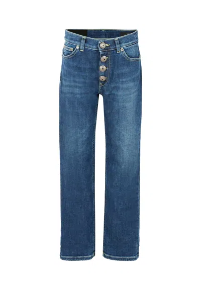 DONDUP BLUE DENIM JEANS FOR GIRL WITH BUTTONS