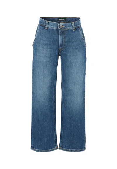 DONDUP BLUE DENIM JEANS FOR GIRL WITH LOGO