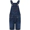 Dondup Blue Dungarees For Boy With Logo In Denim