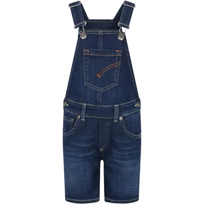 Dondup Kids' Blue Dungarees For Boy With Logo