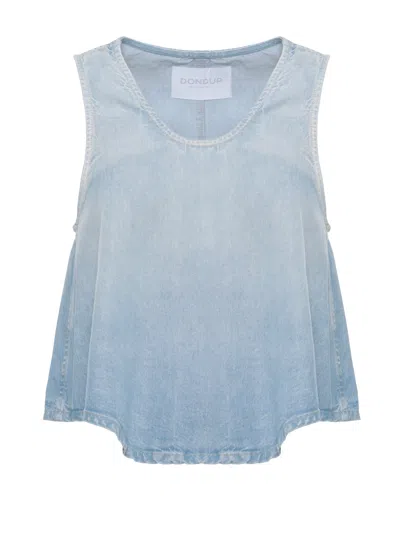 Dondup Blue Flared Denim Tank Top