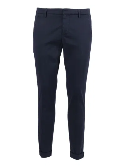 Dondup Blue Gaubert Tailored Cuffed Straight-leg Pants In Animal Print