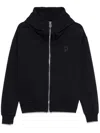 Dondup Zip-up Blue Hoodie With Cozy Hood In Blue